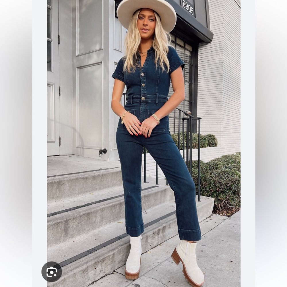 Show Me Your Mumu Cropped Everhart Denim Jumpsuit Jumper small